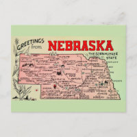 Carte postale vintage du Nebraska
