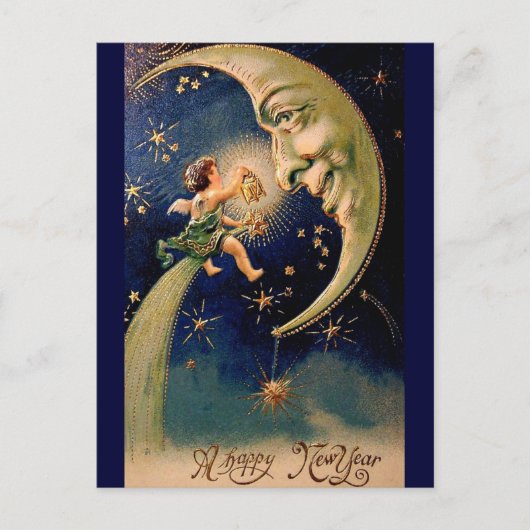 Carte postale vintage du Nouvel An (Devant)