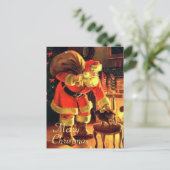 Carte postale vintage du Père Noël (Debout devant)