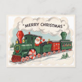 Carte postale vintage du train de Noël Express (Devant)
