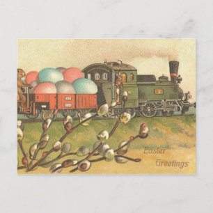 Carte postale vintage du train de Pâques