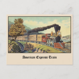 Carte postale Vintage du train d'Express américain