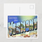 Carte postale vintage du Vermont avec grandes lett (Devant / Derrière)