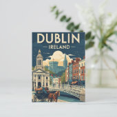 Carte Postale Vintage Dublin Irlande Travel (Debout devant)