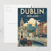 Carte Postale Vintage Dublin Irlande Travel (Devant / Derrière)