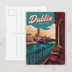 Carte Postale Vintage Dublin ville, Irlande république cadeaux d