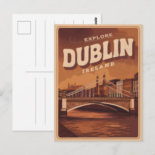 Carte Postale Vintage Dublin ville, Irlande république cadeaux d