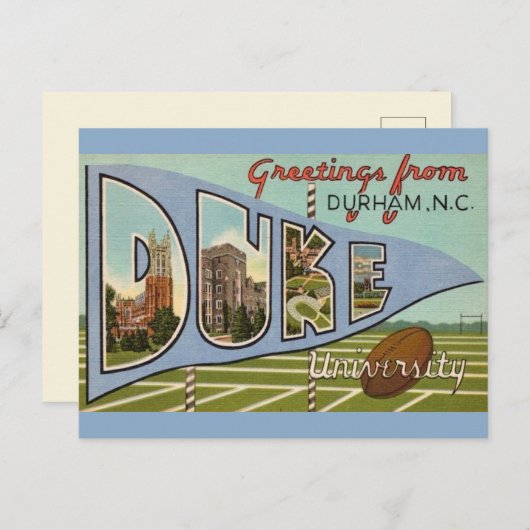 Carte Postale Vintage Duke U (Devant / Derrière)