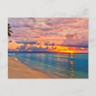 Carte postale vintage d'un beau coucher de soleil