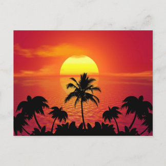 Carte postale vintage d'un beau coucher de soleil