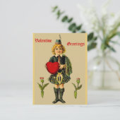 Carte postale vintage écossaise Valentine : Garçon (Debout devant)
