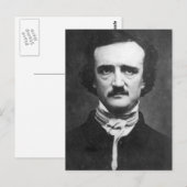Carte Postale Vintage Edgar Allan Poe Portrait (Devant / Derrière)