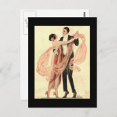Carte postale vintage Edwardian Dancing Couple (Devant / Derrière)