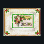 Carte postale vintage Edwardian Père Noël Christma<br><div class="desc">Rappelons qu'il y a des jours,  quand des bas à l'espun accrochés au-dessus de crackling...  quand les cadeaux enfouis sous les arbres étaient rarement achetés,  notre petit design "taché de thé" offre un joyeux souhait de Noël à un et tous d'un vintage St. Nick.</div>