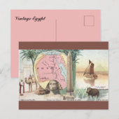 Carte Postale Vintage Egypt Map (Devant / Derrière)