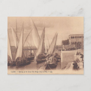 Carte Postale Vintage Egypt, Ouverture de Nile Bridge