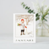 Carte Postale Vintage Elsa Beskow Janvier (Debout devant)