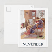 Carte postale vintage Elsa Beskow November (Devant / Derrière)