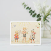 Carte postale vintage Elsa Beskow Seasons and Chil (Debout devant)