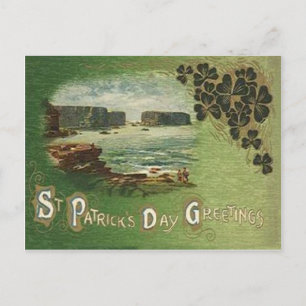 Carte Postale Vintage Emerald Isle Shamrock St Patrick's Day