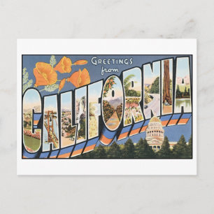 Carte postale vintage en Californie
