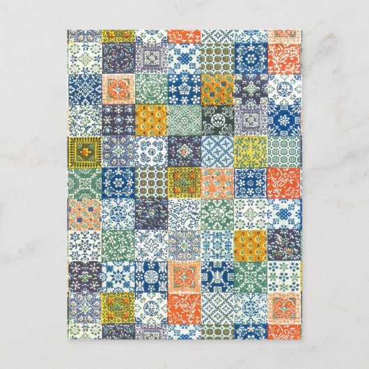 Carte postale vintage en tissu de Patchwork (Devant)