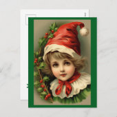 Carte Postale vintage Enfant En Fête Elfe (Devant / Derrière)