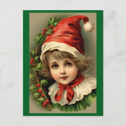 Carte Postale vintage Enfant En Fête Elfe (Devant)