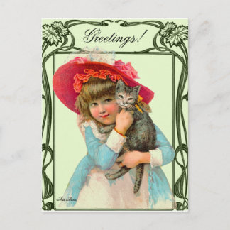 CARTE POSTALE vintage ENFANT W RED CASQUETTE ET CA