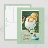 Carte Postale Vintage Époux de Pâques et salutation (Devant / Derrière)