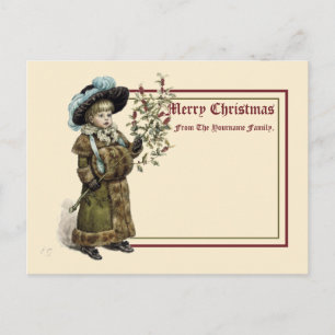 Carte Postale Vintage ère victorienne Kate Greenaway Noël