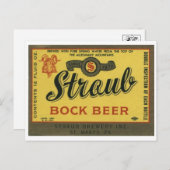 Carte postale vintage Étiquette de boissons (Devant / Derrière)