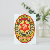 Carte postale vintage Étiquette de boissons (Debout devant)