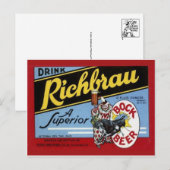 Carte postale vintage Étiquette de boissons (Devant / Derrière)