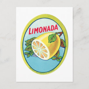 Carte Postale Vintage Étiquette Limonada