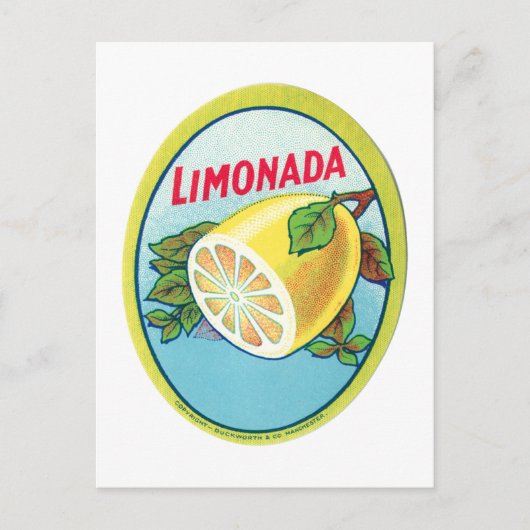 Carte Postale Vintage Étiquette Limonada (Devant)