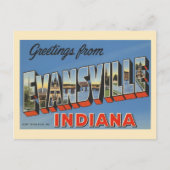 Carte Postale Vintage Evansville Indiana (Devant)