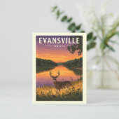 Carte Postale Vintage Evansville Indiana (Debout devant)