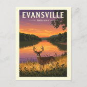 Carte Postale Vintage Evansville Indiana (Devant)