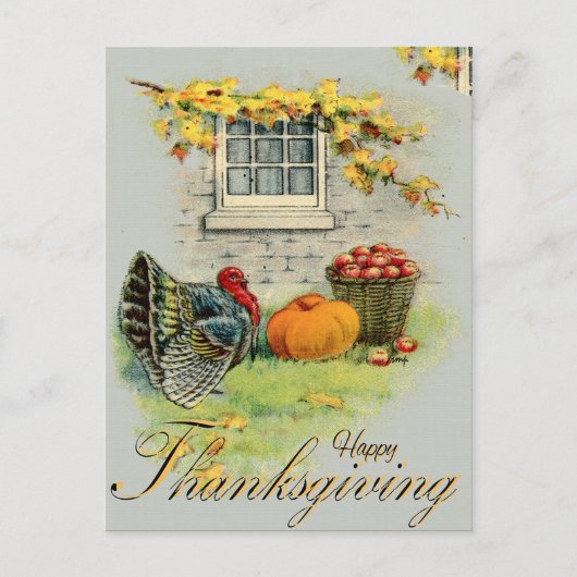 CARTE POSTALE VINTAGE FALL HARVEST AT THE FARM (Devant)