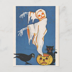 Carte Postale Vintage fantôme d'Halloween