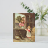 Carte postale vintage Farm Family (Debout devant)