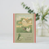 Carte Postale Vintage Farm With Chickens Easter (Debout devant)