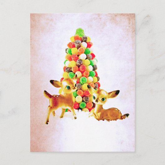 Carte Postale Vintage Fawns by Gumdrop Tree (Devant)