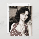Carte Postale Vintage femme (Devant / Derrière)