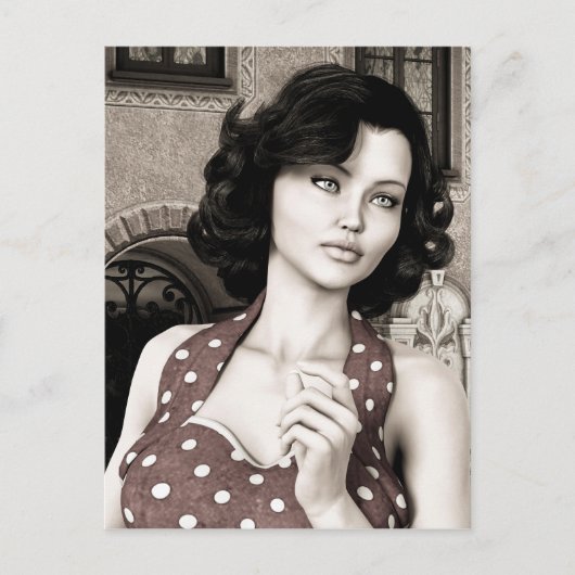 Carte Postale Vintage femme (Devant)