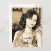 Carte Postale Vintage femme (Devant / Derrière)