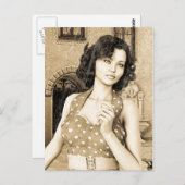 Carte Postale Vintage femme (Devant / Derrière)