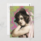 Carte Postale Vintage femme (Devant / Derrière)