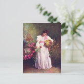 Carte Postale Vintage - Femme dans le jardin (Debout devant)